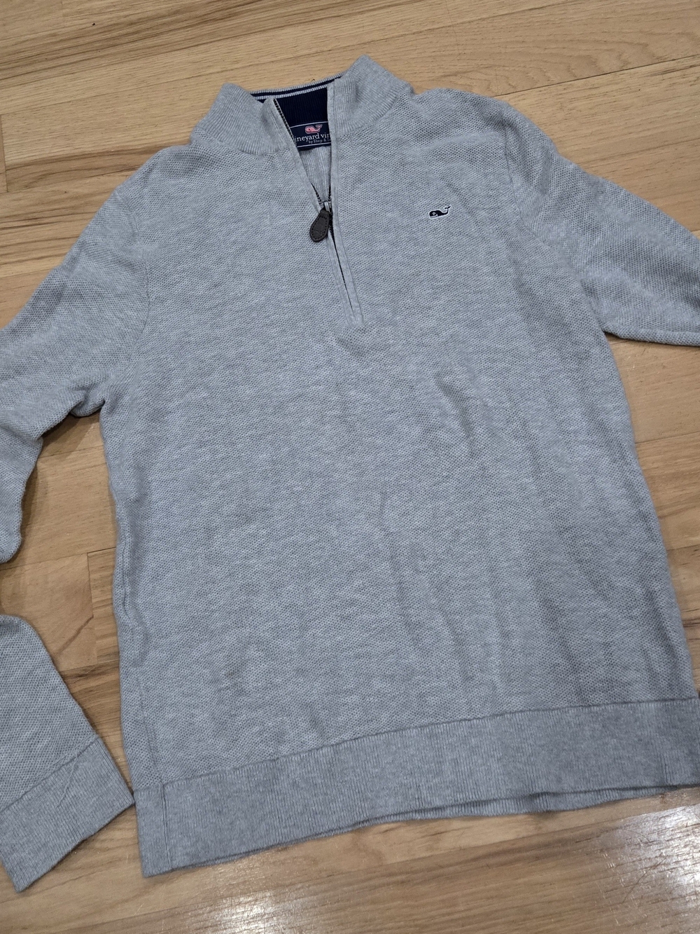 Vineyard Vines Light Gray Quarter-Zip Sweater